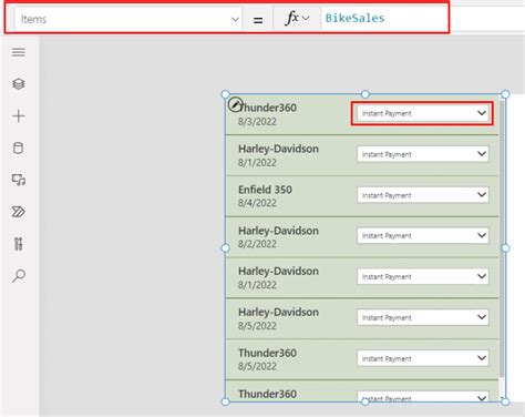 Next we will create the button text so it looks like this. . Powerapps default selected items